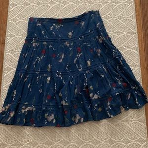Chaps Pretty Prairie Skirt is soft Cotton, 3 Tiered, Side Zip, Fully Lined